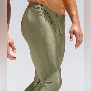 RUFSKIN POW! Olive Green Mens Running Tights Leggings Small/Medium